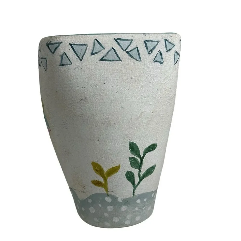 Vtg Asian Pottery Vase 7 3/4